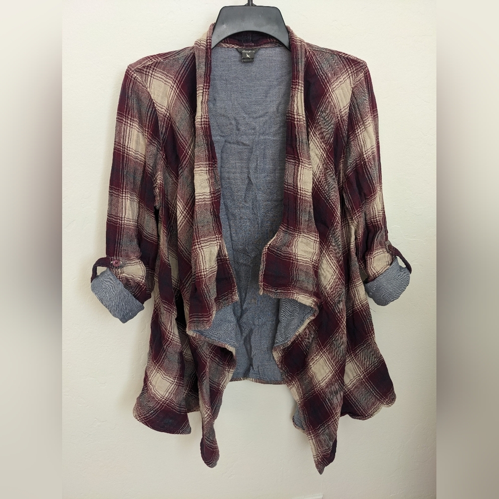 Eddie Bauer Plaid Waterfall Shawl